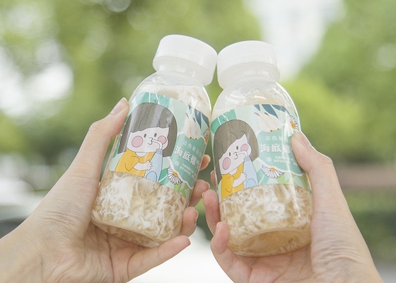 400 ml 14 uncji butelek na herbatę z mleka sojowego Odporna na ciepło kwadratowa plastikowa butelka na sok Juicy