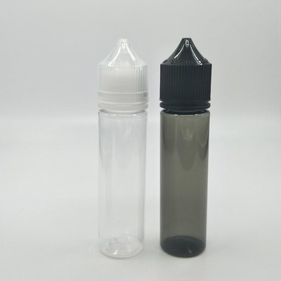 Wyciskana 60 ml pusta butelka z kroplą Food Grade PET Przezroczysta czarna plastikowa butelka