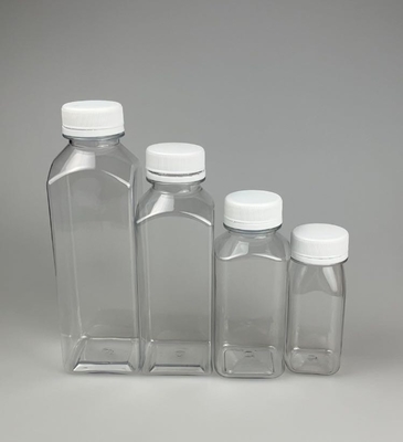Przejrzysty / kolorystyczny 250ml 350ml 500ml PET Żywność Sok plastikowy butelka z pokrywą drukowaną