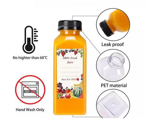 Plastikowa butelka z sokiem do napojów dla zwierząt domowych z zakrętką do napojów 4 oz 8 oz 12 oz 16 oz