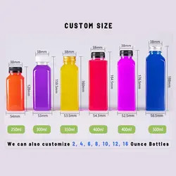 butelka plastikowa 250 ml 350 ml 500 ml butelka z soku jednorazowa dla zwierząt domowych plastikowa butelka kwadratowa