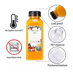 butelka plastikowa 250 ml 350 ml 500 ml butelka z soku jednorazowa dla zwierząt domowych plastikowa butelka kwadratowa