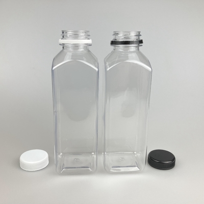 8oz 16oz jasny plastikowy pojemnik z sokiem kwadratowy z PP Cap