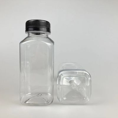 Best Value Plastic Bottles square Shape Plastic Juice Bottle with Seal Cap Pet Bottles for Juice Business with Fast Shipping