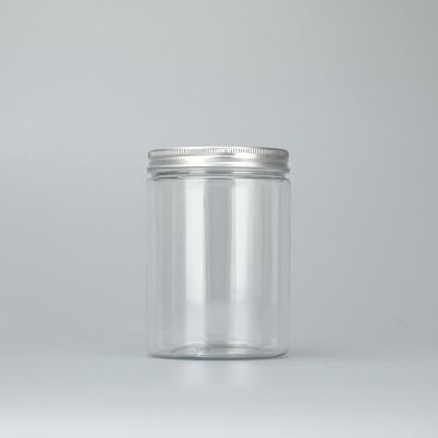 zamówienie 100ml 200ml 8oz 300ml 12oz 500ml przejrzyste białe czarne bursztynowe szeroko ustne pojemniki kosmetyczne plastikowe słoiki dla zwierząt domowych z alunem