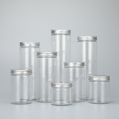 zamówienie 100ml 200ml 8oz 300ml 12oz 500ml przejrzyste białe czarne bursztynowe szeroko ustne pojemniki kosmetyczne plastikowe słoiki dla zwierząt domowych z alunem
