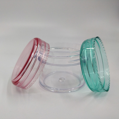 Mini Przejrzysty Plastic PS Eye Face Cream Pot Kosmetyczny Opakowanie 3g 5g 10g 15g 20g Małe plastikowe słoiki z kolorową pokrywą