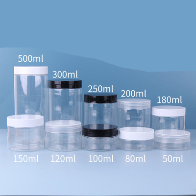 280 ml Przejrzysty plastikowy pojemnik słoik kosmetyczny z pokrywkami