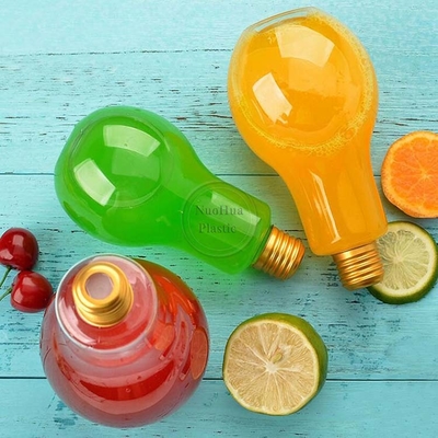 500 ml plastikowa żarówka w kształcie żarówki butelka soku z aluminiową czapką żarówka w kształcie żarówki plastikowa butelka napojów