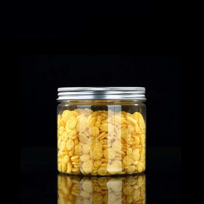 PET masło orzechowe Jar Jam szerokoustne rPET plastikowe Amber Kremy Jar z aluminium / plastikowe pokrywy