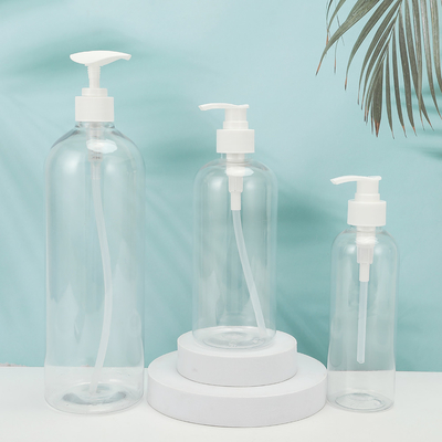 Okrągłe butelki z plastikowymi płynami PMMA, kształt do dostosowania, obroża PET, pokrycie UV, pokrycie elektroplastycznym 250 ml-500 ml
