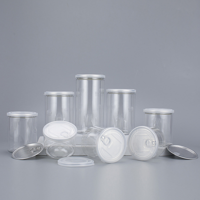 Dostosowalne przejrzyste plastikowe słoiki z aluminiową pokrywą różnych rozmiarów 2 oz-8 oz do produktów kosmetycznych.