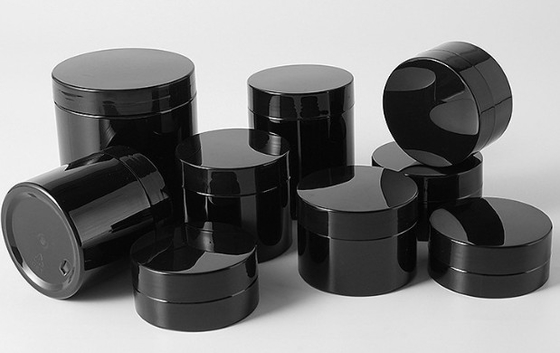 Gorąca sprzedaż 30ml 50ml 100ml 120ml 150ml Matte Black Forest plastikowe słoiki z pokrywkami