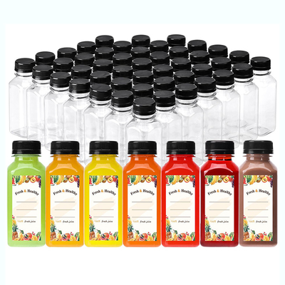 Nowoczesne, kwadratowe, okrągłe szklankowe butelki na mleko i herbatę 120 ml 250 ml 500 ml pojemność