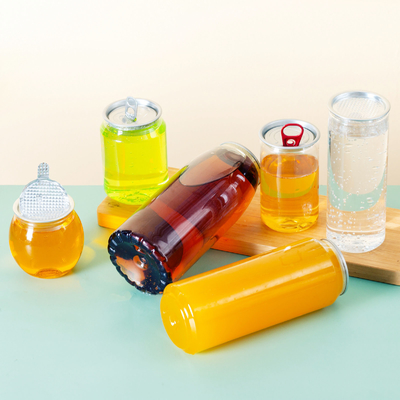 Bezciekowe izolowane plastikowe butelki na herbatę z mlekiem kwadratowe okrągłe przejrzyste śruby na pokrywie 120 ml 250 ml 350 ml 500 ml