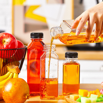 Szklane butelki do herbaty z mlekiem o kształcie kwadratowym okrągłym 120 ml-500 ml pojemność