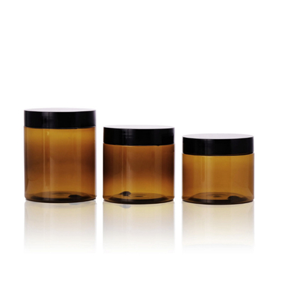 Produkty spożywcze Niestandardowe Pustka szeroka PET opakowanie 100g 150g 200g 8oz 4oz Kosmetyczny przezroczyste białe czarne plastikowe słoik z pokrywą