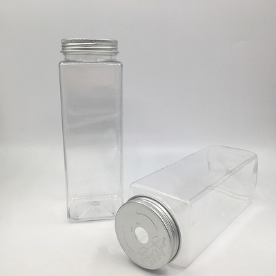 500 ml kwadratowych, przejrzystych plastikowych butelek do herbaty z mlekiem do soku i kawy
