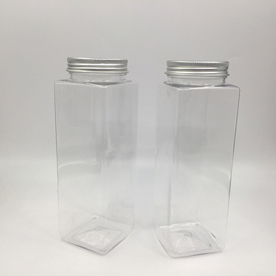 500 ml kwadratowych, przejrzystych plastikowych butelek do herbaty z mlekiem do soku i kawy