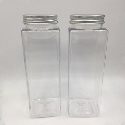 500 ml kwadratowych, przejrzystych plastikowych butelek do herbaty z mlekiem do soku i kawy