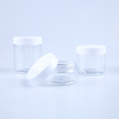 PET Plastic Jar 1oz 2oz 4oz 6oz 8oz 12oz 16oz Jasne szerokoustne plastikowe słoiki z aluminiowymi pokrywkami