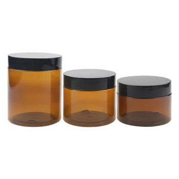 PET Plastic Jar 1oz 2oz 4oz 6oz 8oz 12oz 16oz Jasne szerokoustne plastikowe słoiki z aluminiowymi pokrywkami
