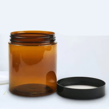 PET Plastic Jar 1oz 2oz 4oz 6oz 8oz 12oz 16oz Jasne szerokoustne plastikowe słoiki z aluminiowymi pokrywkami