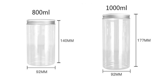 Butelki PET z białego tworzywa sztucznego 4 oz 8 oz 300 ml 500 ml okrągły kształt pusty krem do oczu kremu do twarzy butelki z kremem 16 oz