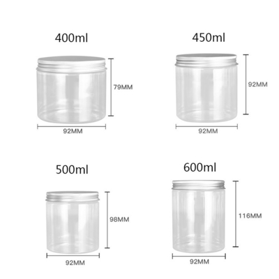 Butelki PET z białego tworzywa sztucznego 4 oz 8 oz 300 ml 500 ml okrągły kształt pusty krem do oczu kremu do twarzy butelki z kremem 16 oz