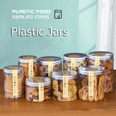 Producent hurtowy pusty przejrzysty słoik plastikowy słoik do orzechów cukierniczych na zamówienie przejrzyste słoiki z pokrywkami