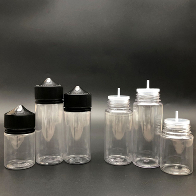 Zastosowalne, przejrzyste butelki PET E z pojemnością 10 ml, 15 ml, 30 ml, 60 ml, 80 ml i 100 ml