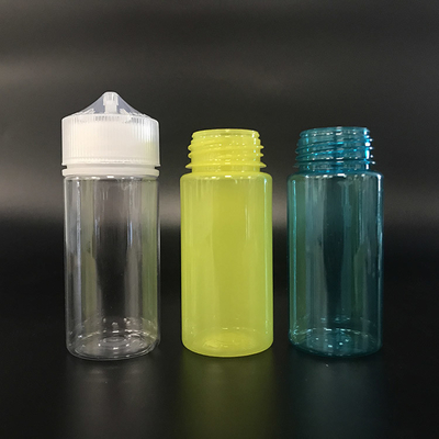 100 ml przejrzyste butelki z tworzyw sztucznych PET z metalowymi śrubkowymi czapkami do płynu E
