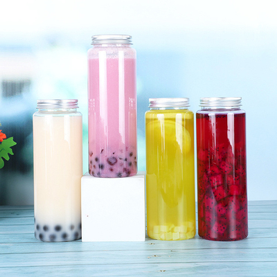 Plastikowe butelki na herbatę z mlekiem z śrubą na pokrywie