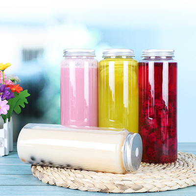 Przejrzyste 500 ml plastikowe kubkowe dzbanki z herbatą z uchwytem i śrubą na pokrywie