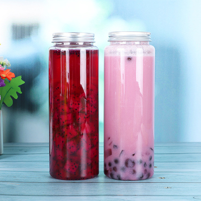 Przejrzyste 500 ml plastikowe kubkowe dzbanki z herbatą z uchwytem i śrubą na pokrywie
