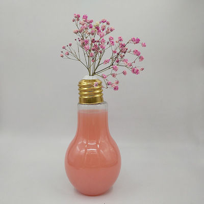 Wytrzymała butelka z tworzywa sztucznego w kształcie żarówki, butelki do picia w kształcie żarówki, butelki na napoje z PET, butelka na sok i mleko w popycie