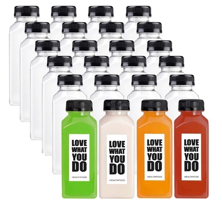 250 ml pojemności Bottle Clear Juice z białą czapką Custom Logo Pet Plastic Bottle