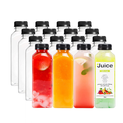 Butelki soku w kolorach na zamówienie z materiałem biodegradowalnym i różnych pojemności 120ml 250ml 350ml 500ml