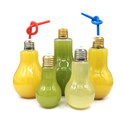Nowy projekt plastikowe butelki do sklepu z sokiem butelki z sokiem podlegające recyklingowi Butelki z sokiem w kształcie żarówki butelka z sokiem w magazynie