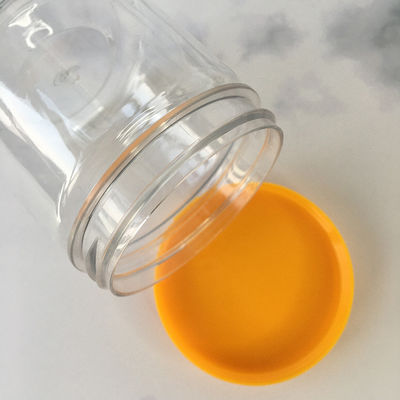 Kontenery z plastikowych słoików z plastikową pokrywą i usługi druku