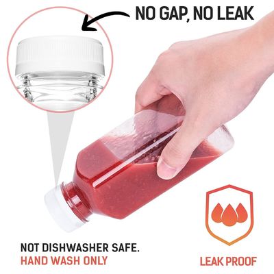 Butelka kwadratowa na sok bez BPA z zakrętką, z sokiem smakowym i szczelną plastikową butelką na sok owocowy, ekologiczna