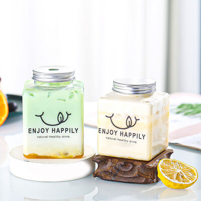 Nowoczesne butelki z mlekiem i herbatą średniej pojemności śrubka na pokrywie pojemniki zabezpieczone przed wyciekiem do opakowań i rozwiązań magazynowych napojów