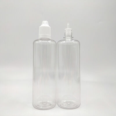 Przezroczysta butelka na e-liquid z możliwością personalizacji logo, odpowiednia do pakowania e-soku i szczelnego uszczelnienia