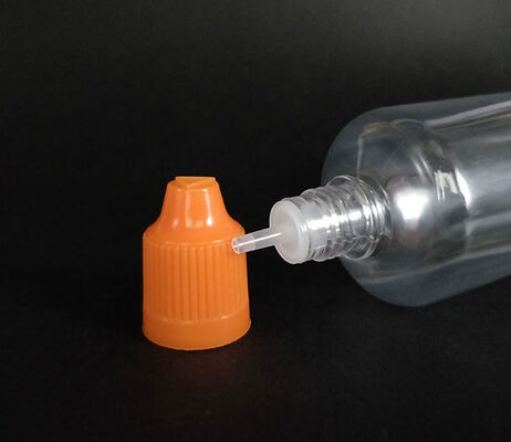 Przezroczysta okrągła butelka do e-liquidu do sitodruku, odpowiednia do etykietowania na zamówienie i rozwiązań opakowaniowych w branży vape