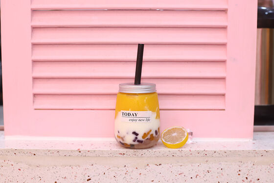 Nowoczesne butelki do herbaty z mlekiem, przezroczysta zakręcana pokrywka, trwałe, wielokrotnego użytku pojemniki z tworzywa sztucznego, idealne do pakowania i przechowywania napojów