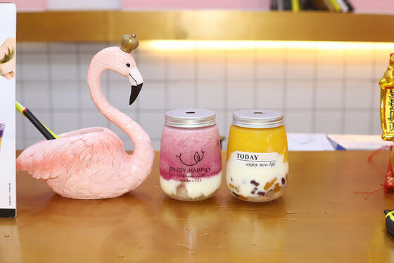 Nowoczesne butelki do herbaty z mlekiem, przezroczysta zakręcana pokrywka, trwałe, wielokrotnego użytku pojemniki z tworzywa sztucznego, idealne do pakowania i przechowywania napojów