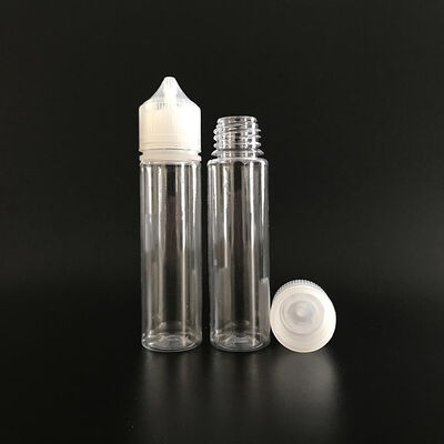 Przezroczysta czarna butelka na e-liquid z nadrukiem sitowym i możliwością personalizacji koloru druku, idealna do pakowania produktów do waporyzacji