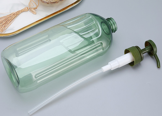 Zielona butelka z pompką PET o pojemności 1000 ml, 92 * 220 mm, sitodruk