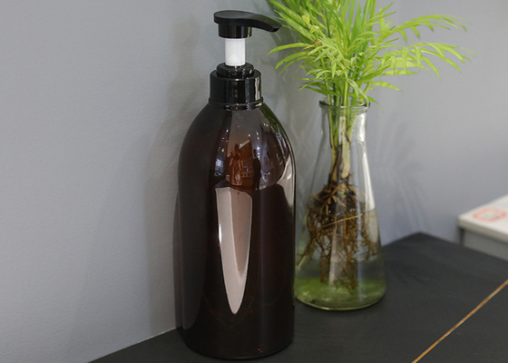 Butelki z bursztynowym plastikowym szamponem o pojemności 550 ml z blokadą PET 72 * 176 mm
