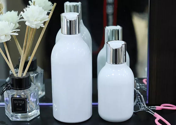 UV Electroplated Cap Plastic Lotion Bottles HDPE Collar Material and PMMA Plastic Varieties for Skincare